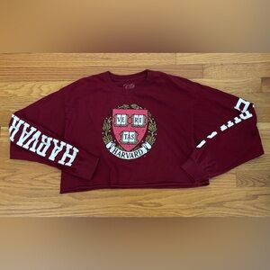Gold Rush Shirt Women’s Junior Large Red Cropped Harvard Top Flawed - READ